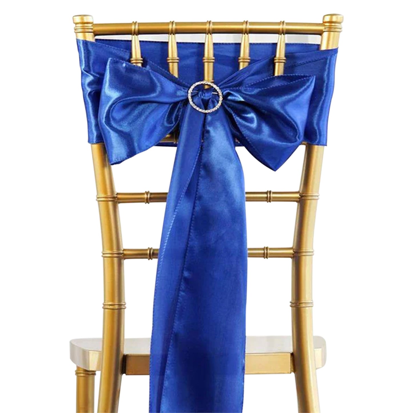 5 Pack | Royal Blue Satin Chair Sashes | 6"x106"