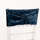 5 Pack Navy Blue Premium Crushed Velvet Ruffle Chair Sash Bands, Decorative Wedding Chair Sashes