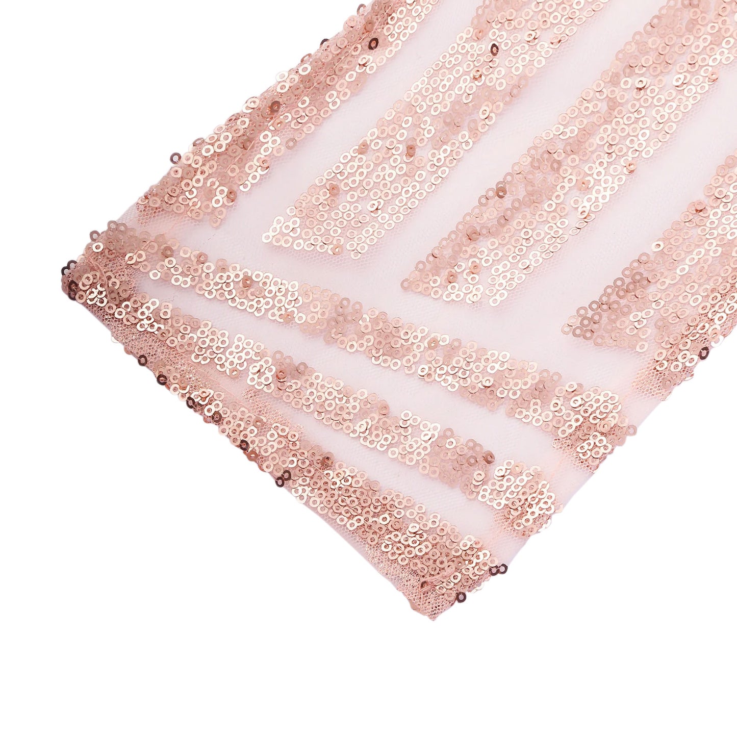 Rose gold geometric diamond glitz sequin chair sash.