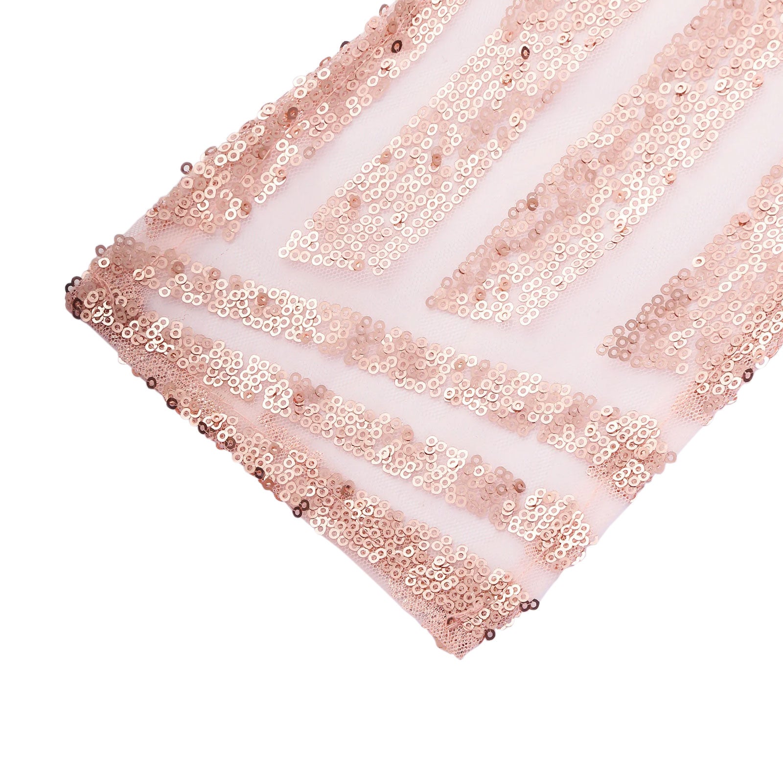 Rose gold geometric diamond glitz sequin chair sash.