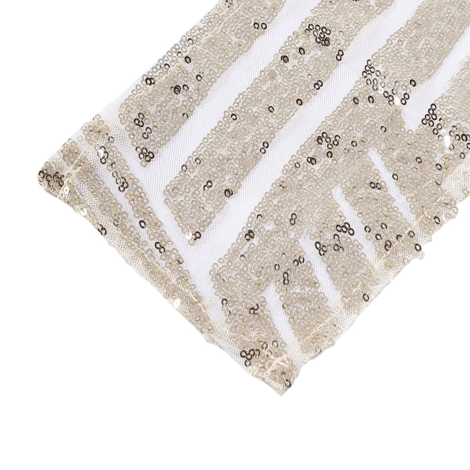 Champagne geometric diamond glitz sequin chair sash, 6"x 88