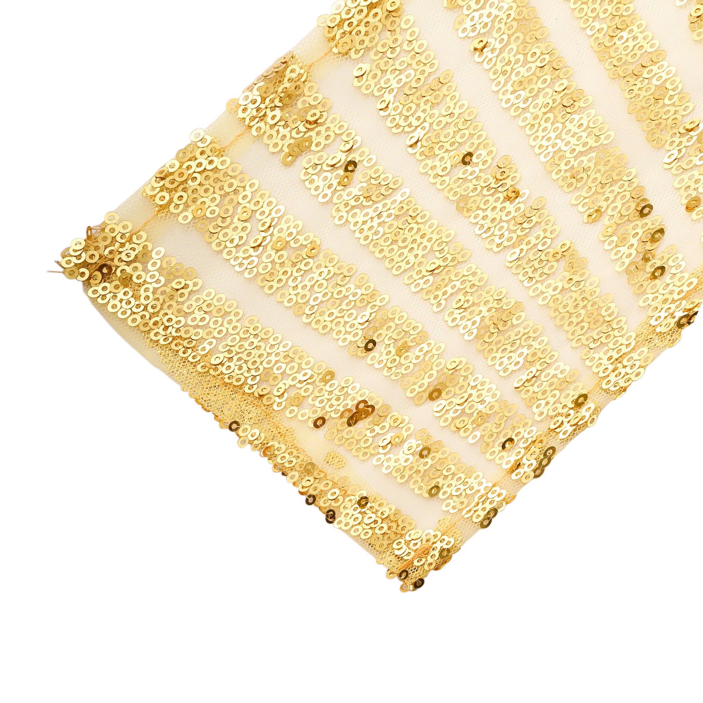 Gold geometric diamond sequin chair sashes, 5 pack, 6"x88".