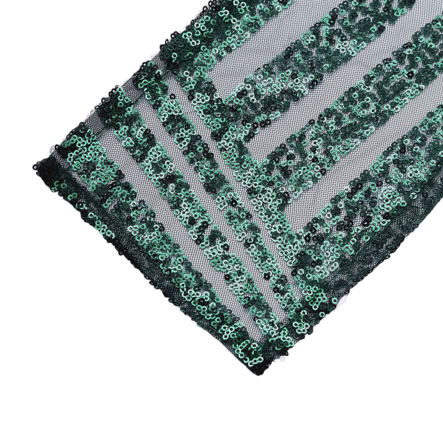 Emerald green geometric diamond glitz sequin chair sash.