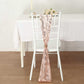 5 Pack Rose Gold Tulle Wedding Chair Sashes with Leaf Vine Embroidered Sequins - 6"x88"