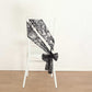 5 Pack Black Tulle Wedding Chair Sashes with Leaf Vine Embroidered Sequins - 6"x88"