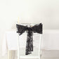 5 Pack Black Tulle Wedding Chair Sashes with Leaf Vine Embroidered Sequins - 6"x88"