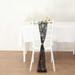5 Pack Black Tulle Wedding Chair Sashes with Leaf Vine Embroidered Sequins - 6"x88"