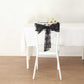 5 Pack Black Tulle Wedding Chair Sashes with Leaf Vine Embroidered Sequins - 6"x88"