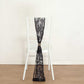 5 Pack Black Tulle Wedding Chair Sashes with Leaf Vine Embroidered Sequins - 6"x88"