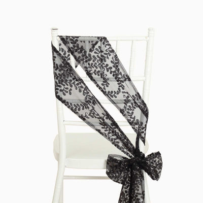 Elegant Design of Black Tulle Chair Sashes