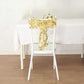 5 Pack Gold Tulle Wedding Chair Sashes with Leaf Vine Embroidered Sequins - 6"x88"