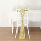 5 Pack Gold Tulle Wedding Chair Sashes with Leaf Vine Embroidered Sequins - 6"x88"