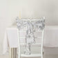 5 Pack Silver Tulle Wedding Chair Sashes with Leaf Vine Embroidered Sequins - 6"x88"