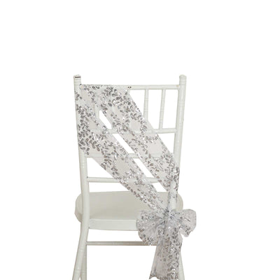 Elegant Design of Silver Tulle Chair Sashes