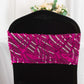 5 Pack Fuchsia Silver Wave Chair Sash Bands With Embroidered Sequins