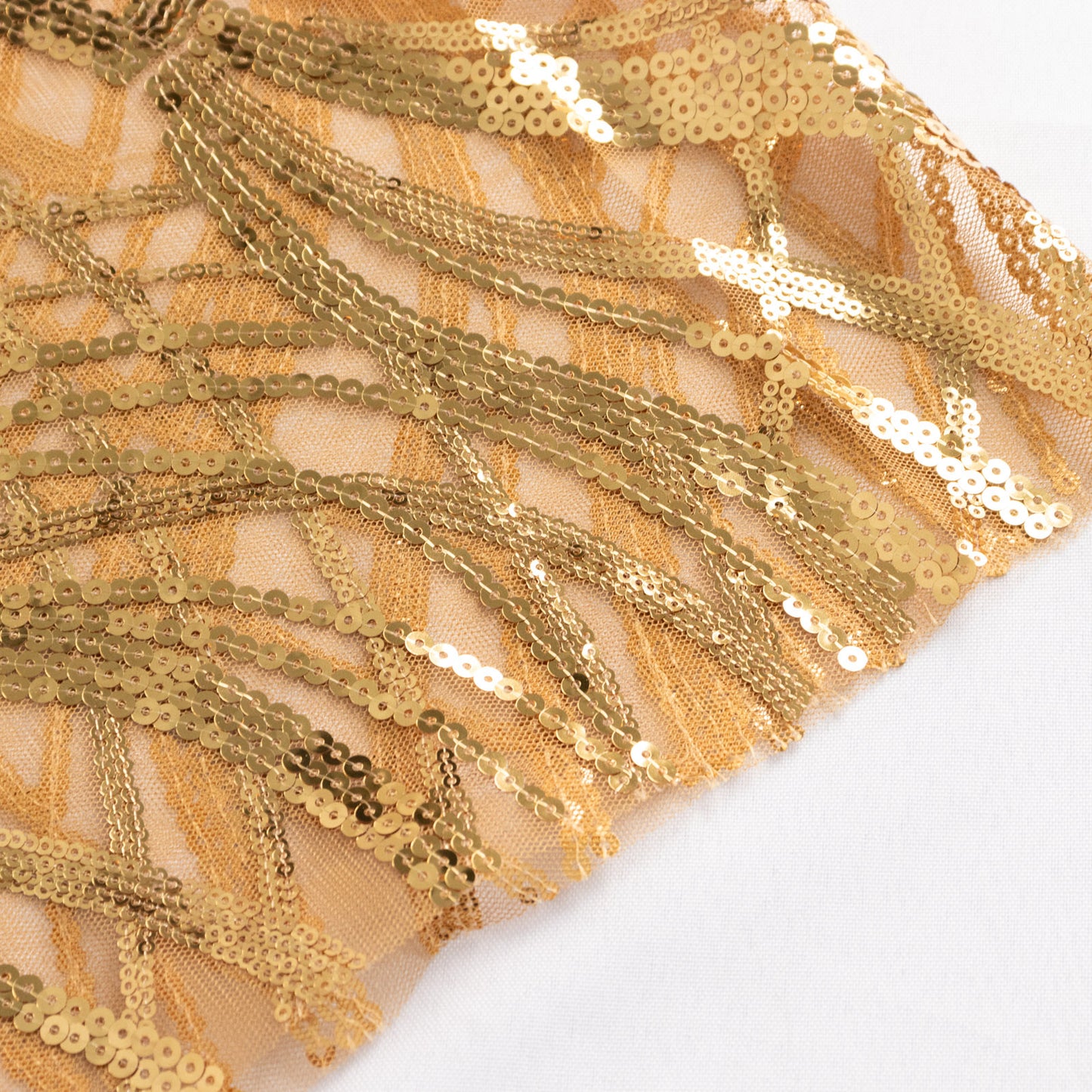 5 Pack Gold Wave Chair Sash Bands With Embroidered Sequins