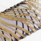 Black and gold wave embroidered sequin chair sash, 6"x88".