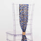 5 Pack 6"x88" Royal Blue Gold Wave Embroidered Sequin Mesh Chair Sashes
