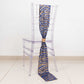 5 Pack 6"x88" Royal Blue Gold Wave Embroidered Sequin Mesh Chair Sashes