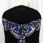 5 Pack 6"x88" Royal Blue Gold Wave Embroidered Sequin Mesh Chair Sashes