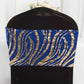 5 Pack Royal Blue Gold Wave Chair Sash Bands With Embroidered Sequins