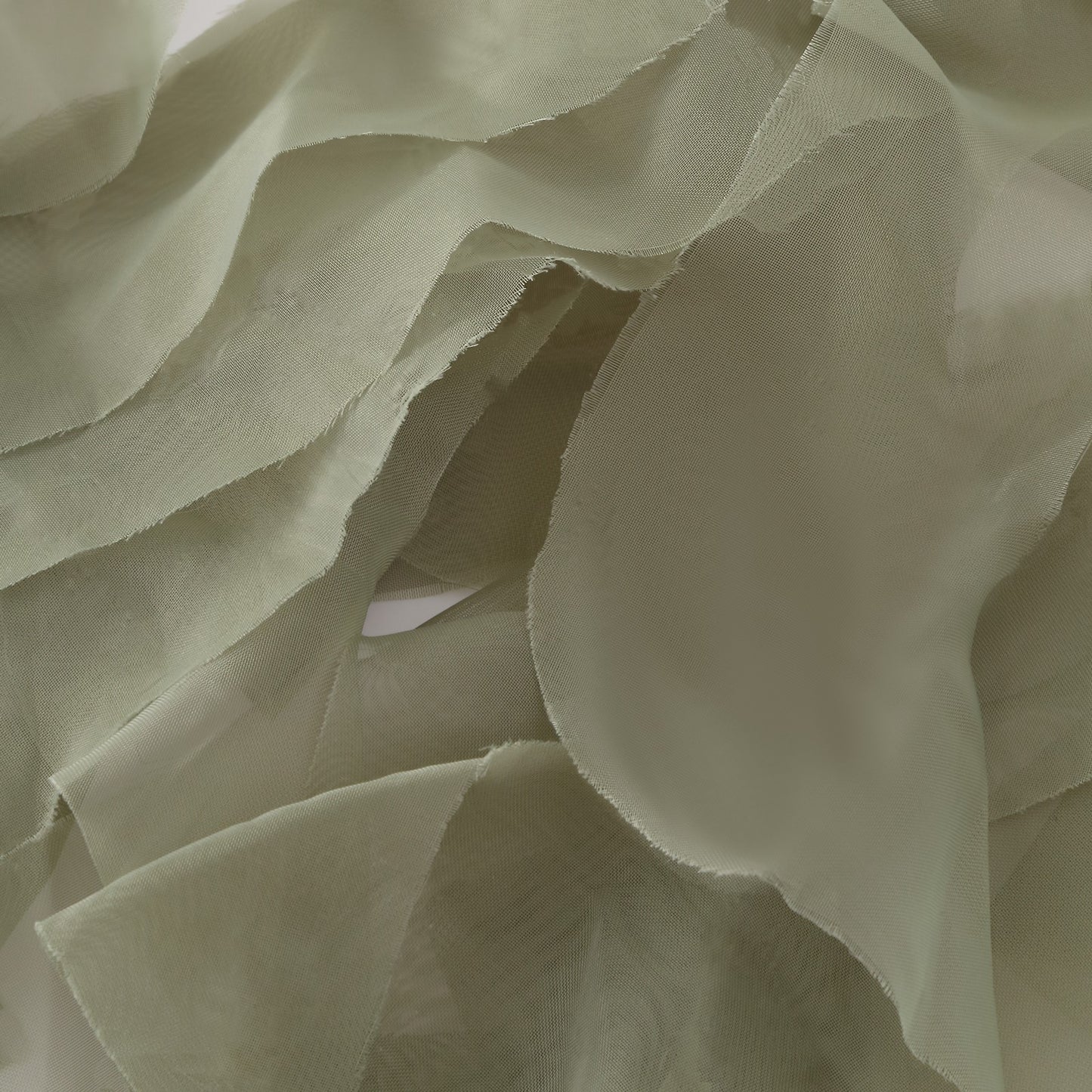 Dusty Sage Green Chiffon Curly Chair Sash