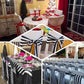 Red and white striped satin chair sashes for elegant event decor.