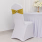 5 Pack Gold Shimmer Tinsel Spandex Stretch Chair Sashes With Round Silver Rhinestone Chair Buckles - 5"x12"