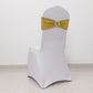 5 Pack Gold Shimmer Tinsel Spandex Stretch Chair Sashes With Round Silver Rhinestone Chair Buckles - 5"x12"