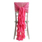 1 Set Fuchsia Chiffon Hoods With Ruffles Willow Chiffon Chair Sashes