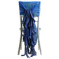 1 Set Royal Blue Chiffon Hoods With Ruffles Willow Chiffon Chair Sashes