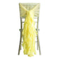 1 Set Yellow Chiffon Hoods With Ruffles Willow Chiffon Chair Sashes