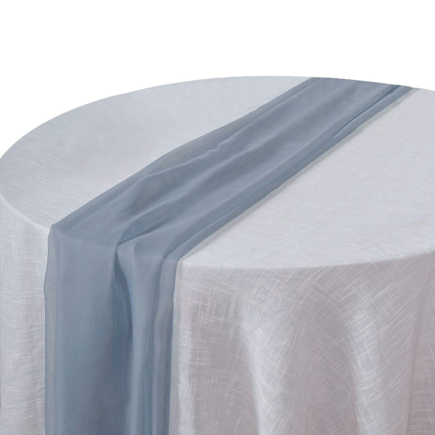 6ft Dusty Blue Premium Chiffon Table Runner