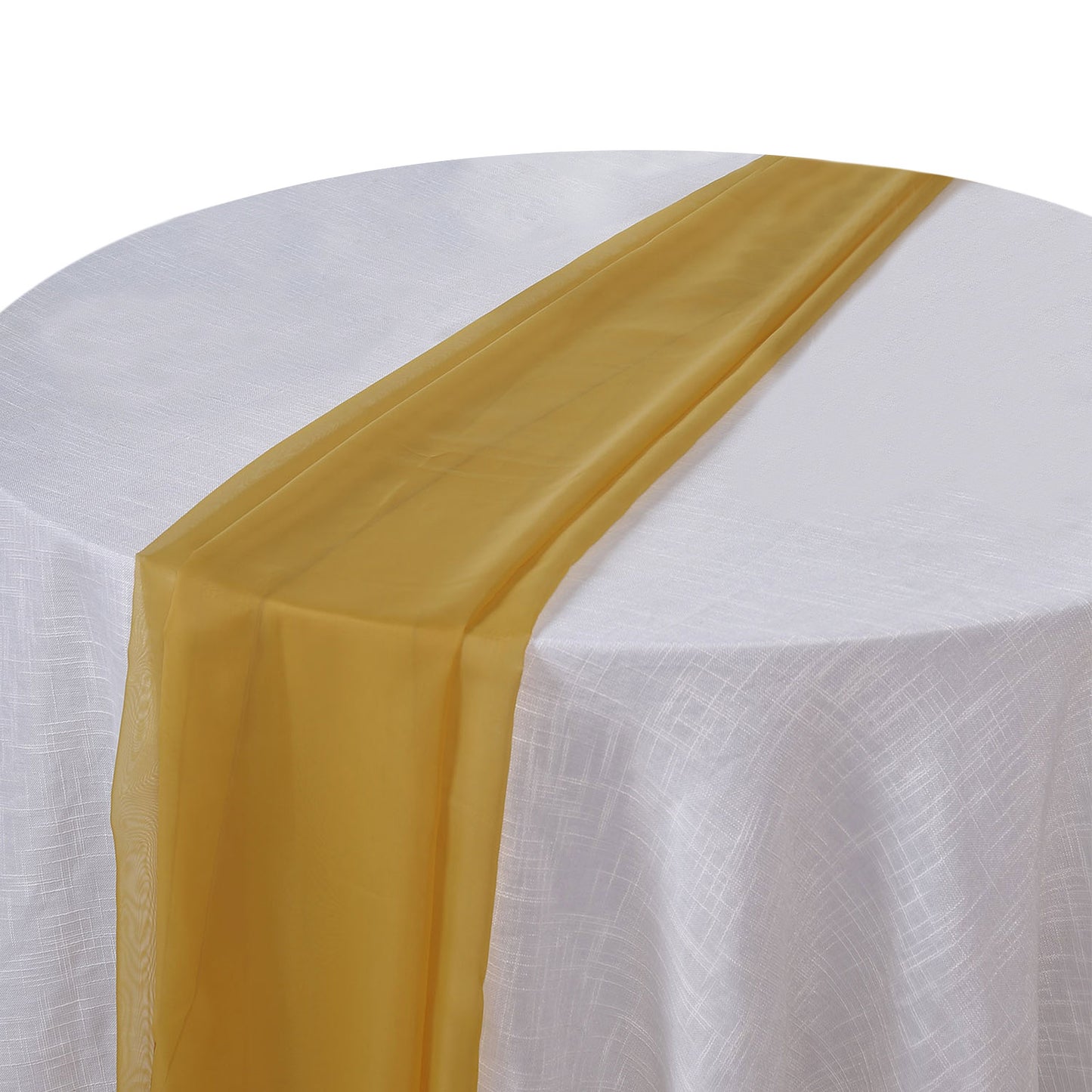 6ft Mustard Yellow Premium Chiffon Table Runner