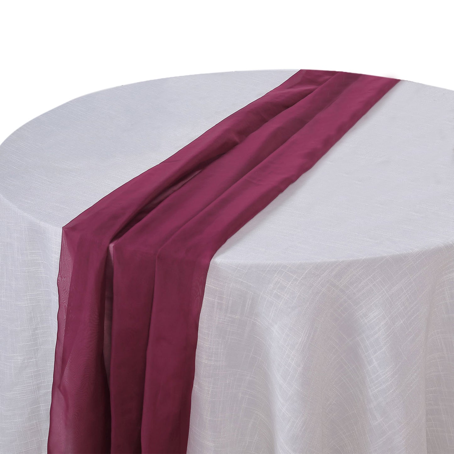 6ft Burgundy Premium Chiffon Table Runner