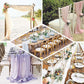 Beige chiffon table runner for elegant event decor.