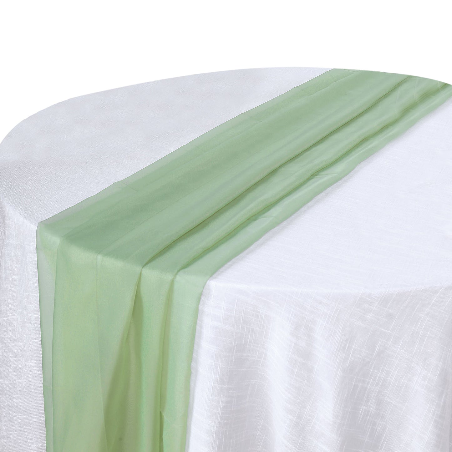 6ft Sage Green Premium Chiffon Table Runner