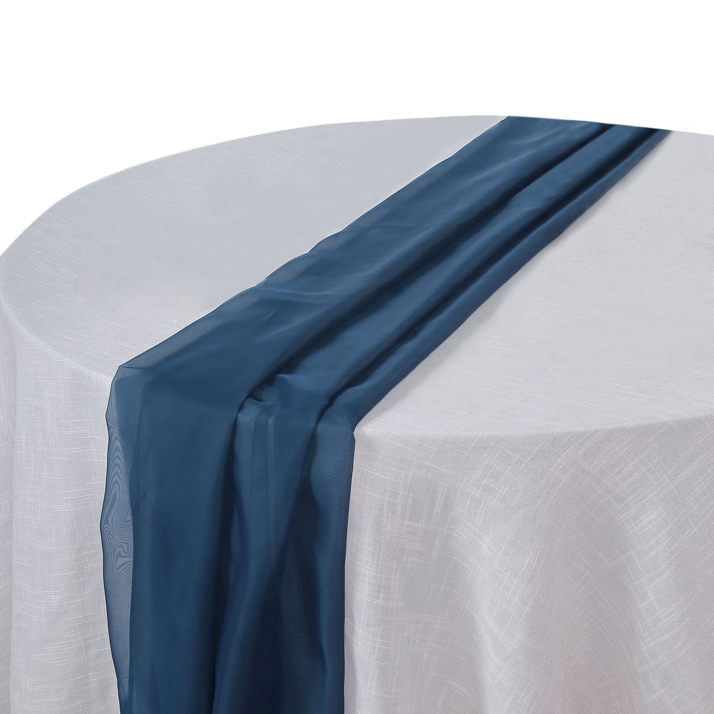 6ft Navy Blue Premium Chiffon Table Runner