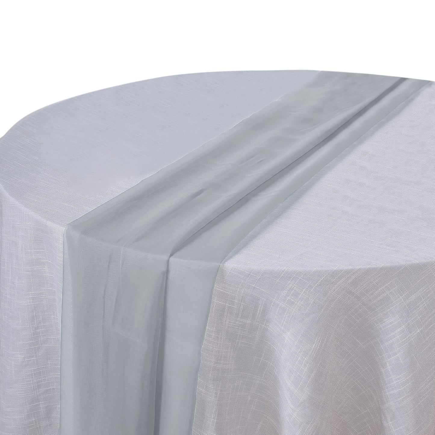 6ft Silver Premium Chiffon Table Runner