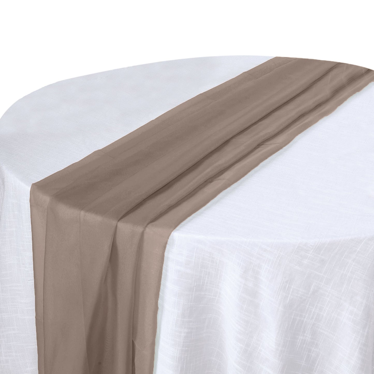 6ft Taupe Chiffon Table Runner