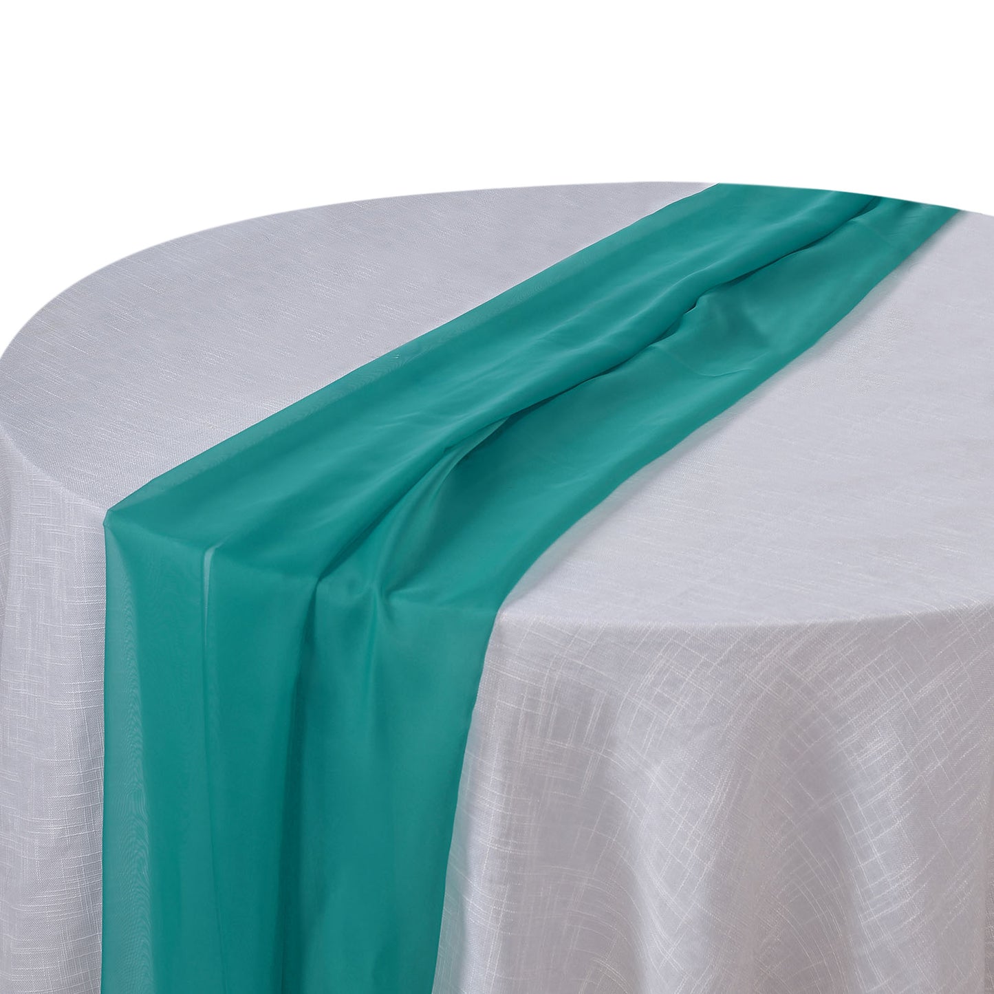 6ft Turquoise Premium Chiffon Table Runner