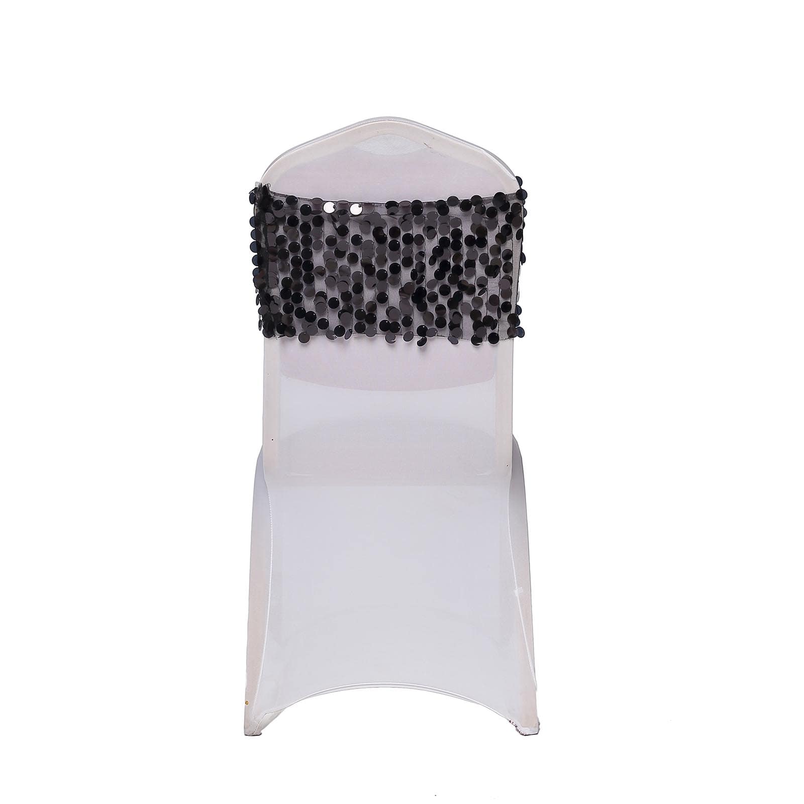 5 pack - Black - Big Payette Sequin Round Chair Sashes