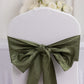 5 Pack Dusty Sage Green Accordion Crinkle Taffeta Chair Sashes - 6"x106"