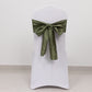 5 Pack Dusty Sage Green Accordion Crinkle Taffeta Chair Sashes - 6"x106"