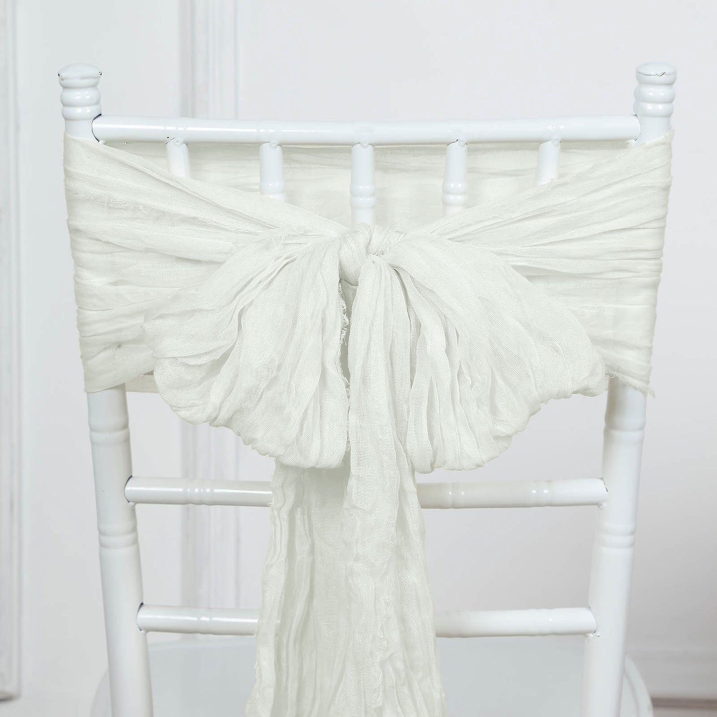 5 Pack | Ivory Gauze Cheesecloth Boho Chair Sashes