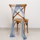 20-Pack Sheer Chair Drape Decor in Dusty Blue and Ivory – 9ft Shimmer Sash, Wrinkle-Free