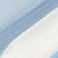 Dusty blue and ivory shimmer sheer table runners, wrinkle-free, 20-pack. #whtbkgd