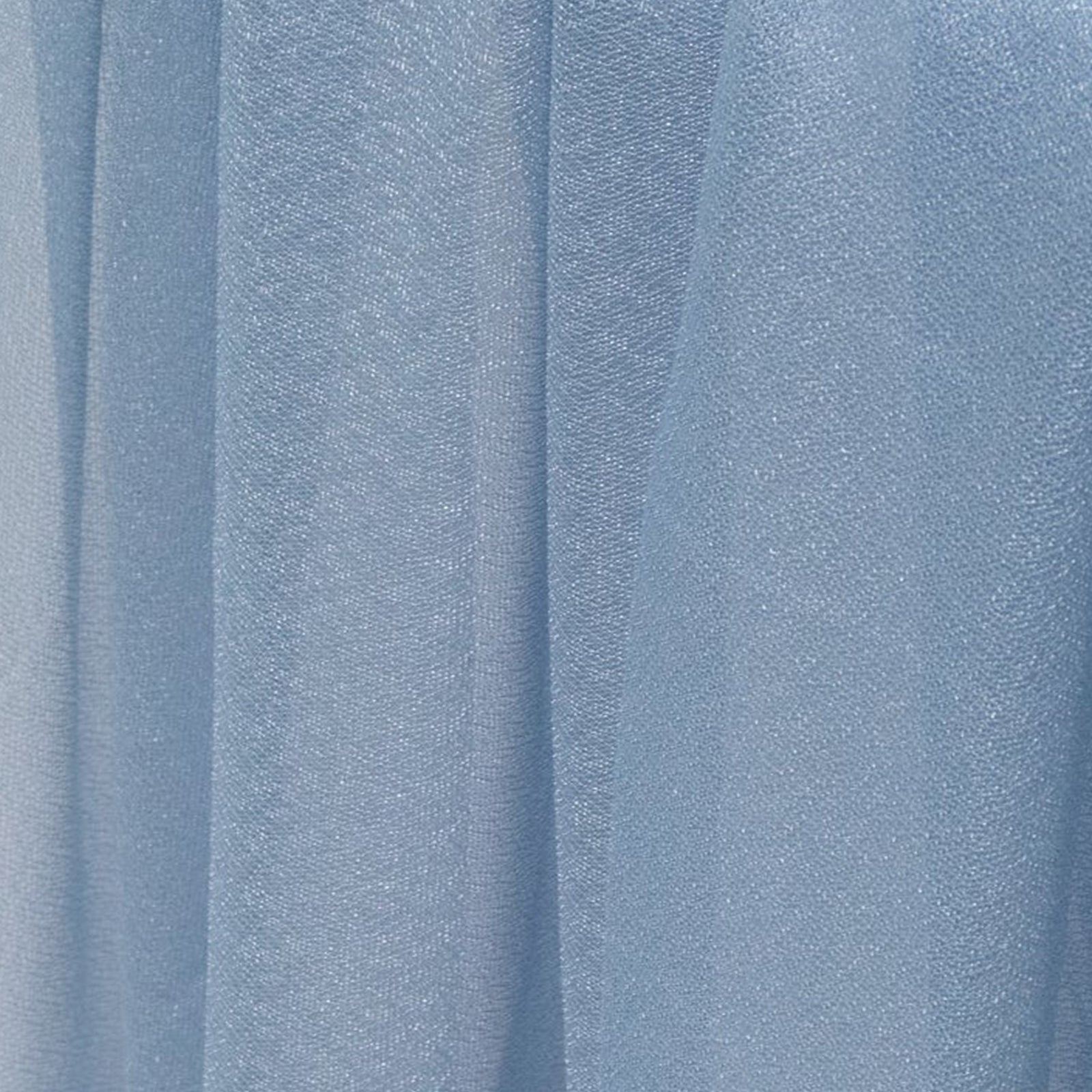 Dusty blue sheer table runners with a shimmer effect. #whtbkgd