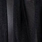 Black sheer chair drape decor with a shimmer finish. #whtbkgd