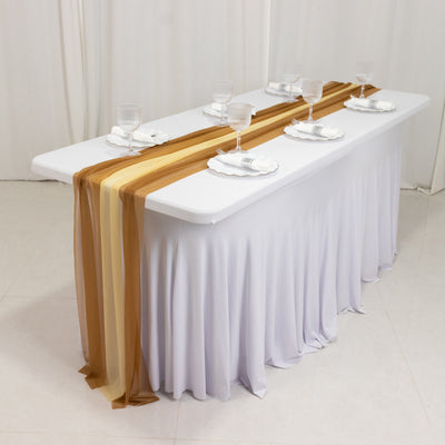 20-Pack Sheer Chiffon Table Runners Champagne Gold